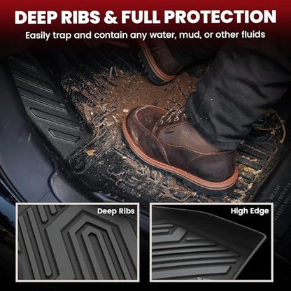 LASFIT Floor Mats for Jeep Compass 2026 2025 2024 2023 2022 2021 2020 2019 2018 2017, All Weather TPE Custom Fit Floor Liners Cargo Mat Trunk Liner Full Set 4 PCS Accessories for Compass Black - style: Compass 17-26