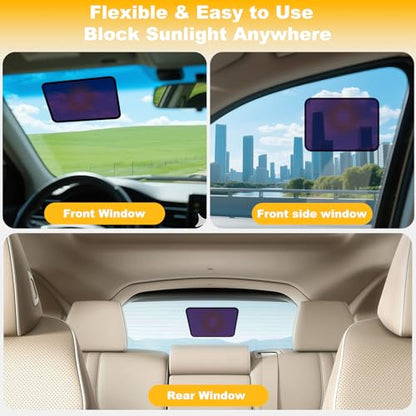 XCBYT Square Car Window Shades for Side & Windshield - 2 Pack Static Cling Driver Side Window Sun Shade, Glare Blocker Car Sun Shade with Durable Mesh & Dark PVC Film, Universal Fit (9.84" x 7.09") - color: 2 Semi-Transparent, size: 9.84" x 7.09"