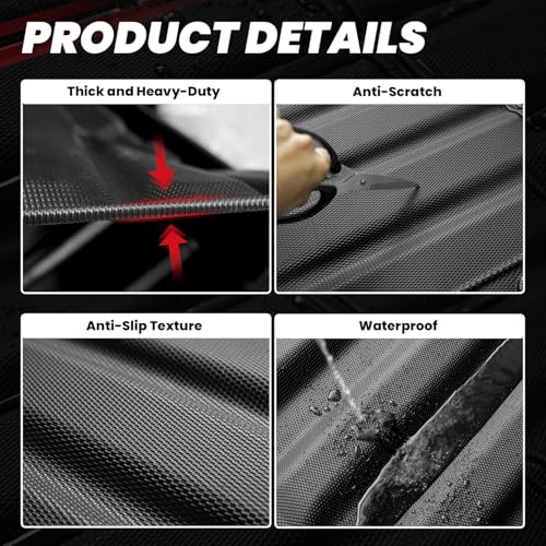 LASFIT Truck Bed Mat for Honda Ridgeline 2026 2025 2024 2023 2022 2021 2020 2019 2018 2017 5.3FT (64.0 in) Bed Mat, TPE All Weather Custom Fit Truck Cargo Bed Liner, Black - style: 8）For Honda Ridgeline | 2017-2026 | Truck Bed Mat