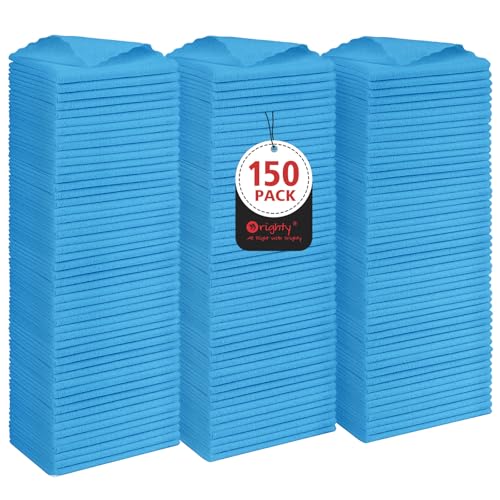 Orighty Cleaning Cloths Bulk, 150 Pack Shop Rags Reusable, Multi-Purpose Shop Towels for Cars, Microfiber Cleaning Rags for Automotive, Mechanic, Kitchen, Lint Free Towels 11.5’’ x 11.5’’, Blue - color: Blue, size: 150 Pack