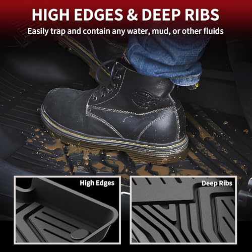 LASFIT Floor Mats for Honda CR-V CRV 2022 2021 2020 2019 2018 2017 (Gasoline & Hybrid), All Weather Custom Fit TPE Floor Liners, 1st & 2nd Row, Black (EX/EX-L/LX/Touring/Sport/Special Edition) - style: 2）For Honda CR-V | 2017-2022 | 1st & 2nd Row