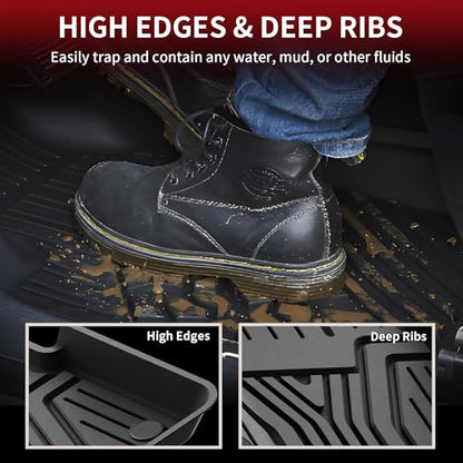 LASFIT Floor Mats for Honda CR-V CRV 2022 2021 2020 2019 2018 2017 (Gasoline & Hybrid), All Weather Custom Fit TPE Floor Liners, 1st & 2nd Row, Black (EX/EX-L/LX/Touring/Sport/Special Edition) - style: 2）For Honda CR-V | 2017-2022 | 1st & 2nd Row
