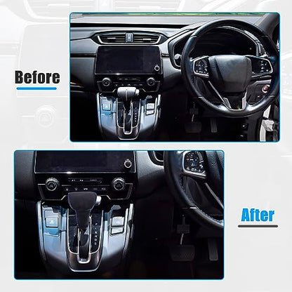 X AUTOHAUX Black Car Interior Faux Leather Gear Shifter Shift Knob Cover Transmission Shift Boot Lever for Honda CR-V 2017-2021 Blue Stitches - color: Blue
