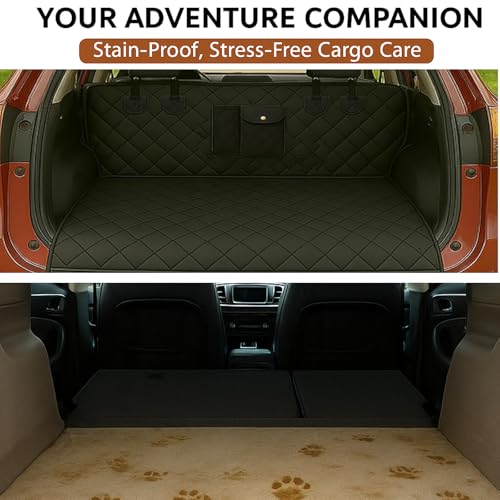 fidozen Universal Cargo Liner for SUV – Waterproof Dog Trunk Mat, Non-Slip Back Seat Protector, Car Bed Cover, Pet Barrier, Rear Liner Accessories for Trucks & Sedans, Universal Fit Trunk Cover