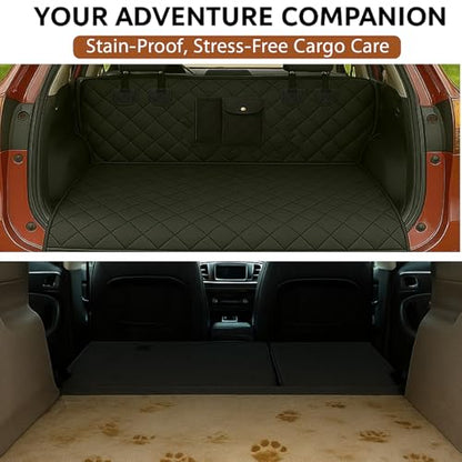 fidozen Universal Cargo Liner for SUV – Waterproof Dog Trunk Mat, Non-Slip Back Seat Protector, Car Bed Cover, Pet Barrier, Rear Liner Accessories for Trucks & Sedans, Universal Fit Trunk Cover