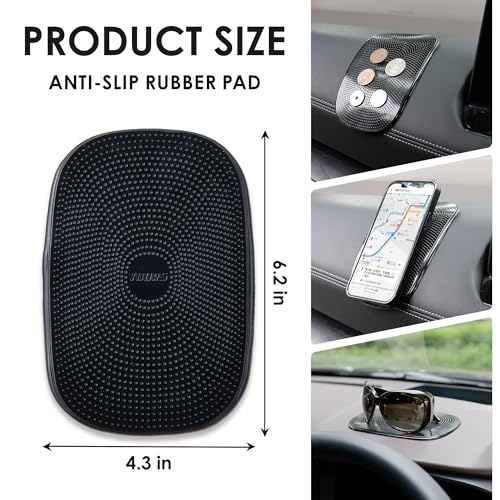 Yours Non-Slip Dashboard Pad for Cars (2-Pack) – Strong Grip Anti-Slip Car Mat for Phone, Sunglasses, Keys & Coins – Washable Reusable Dashboard Accessories – Black