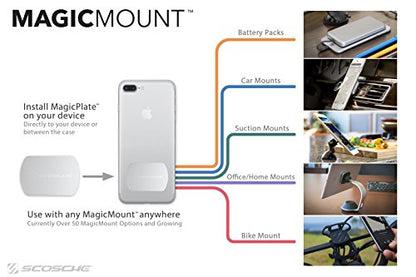 Scosche MPRNDRK-SP MagicMount Replacement Metal Plate Kit for Phone, Metal Plates for Magnetic Mount Cell Phone Holder for Car, Universal with All Devices and Phone Case, Black - Round - size: 2 Plates, style: Round