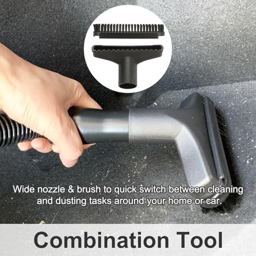 Shop Vac Car Detailing Attachments (Soft Horsehair Dusting Brush Long Crevice Tool Nozzle Hose Adapter) for 1-1/4" 1-3/8" 2-1/2" Shopvac Wet Dry Vacuum Cleaner (Car Interior Kit B) - style: Car Kit B