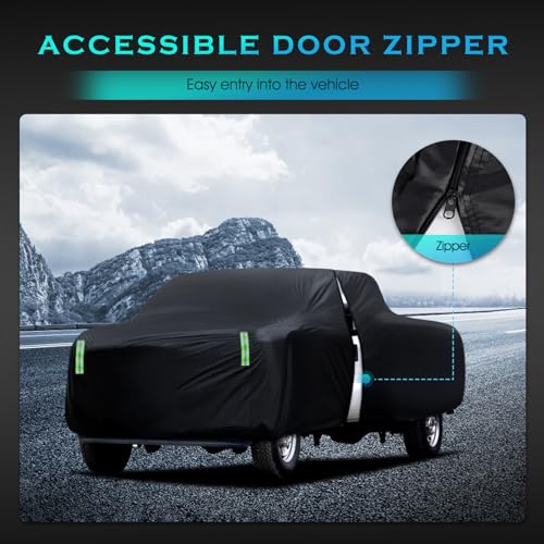 Truck Car Cover Waterproof All Weather Full Outdoor Pickup Cover Rain UV Protection, Size T5 Universal Fit for Chevy Silverado Dodge Ram 1500 Ford F-250 F-350.(Fit Truck Length 251 to 266 inch) - size: T5 Fit Truck Length 251 to 266 inch