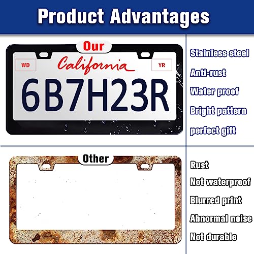 Our Favorite People Call Us Nana and Papa License Plate Frame Funny Text License Plate Holders Auto Accessory Bracket Stainless Steel License Plate Frames with Screws for Women Men 6x12 Inch 4 Holes - color: Nana And Papa