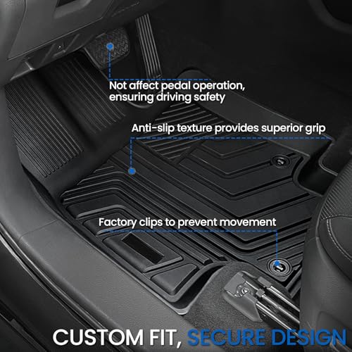 Floor Mat Cargo Mat for 2020-2024 2025 2026 Toyota Highlander 7 Seat Car Mat Accessories(Both Hybrid and Gas), All Weather TPE Cargo Liner Trunk Mat with Backrest Mat(Highlander-Full Set) - size: Highlander-Floor Mats Set