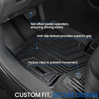 Floor Mat Cargo Mat for 2020-2024 2025 2026 Toyota Highlander 7 Seat Car Mat Accessories(Both Hybrid and Gas), All Weather TPE Cargo Liner Trunk Mat with Backrest Mat(Highlander-Full Set) - size: Highlander-Floor Mats Set