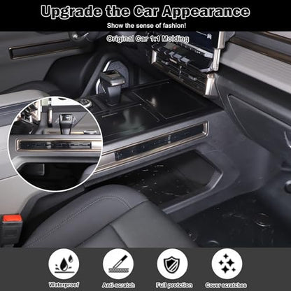 for Hummer EV Accessories Center Console Gear Shift Control Panel Side Cover Frame Compatible with 2022-2024 2025+ Hummer EV SUV Truck Gear Control Panel Side Strip Interior (Piano Black) - color: Piano Black