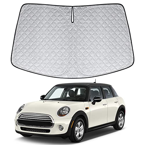 6 Layers Front Windshield Sun Shade Custom Fit for 2015-2024 Mini Cooper, Foldable Car Sunshade with Storage Bag, Heat Reflective & UV Protection - size: 2015-2024 Mini Cooper