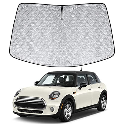 6 Layers Front Windshield Sun Shade Custom Fit for 2015-2024 Mini Cooper, Foldable Car Sunshade with Storage Bag, Heat Reflective & UV Protection - size: 2015-2024 Mini Cooper