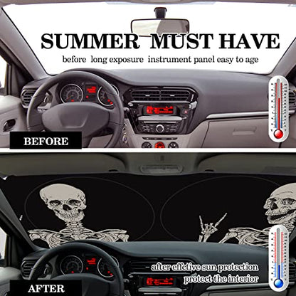 Windshield Sun Shade Foldable Car Front Window Covers for Car Accessories Sun Heat UV Rays Visor Protector Protection for Universal Cars SUV Truck(Skeleton) - style: Skeleton