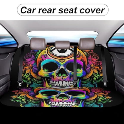 Soft Comfortable Skull Head Lotus Art Car Seat Covers Universal Fit for SUV Truck Sedan Minivan, Scratch Protection Vehicle Seat Protectors Auto Supplies - color: Pattern 437