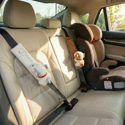 UNICOLD 2-Pack Ultra-Soft Short Plush Seatbelt Cover, Cute Animal Edition – Cloud-Like Shoulder Pad for a Comfy Ride for Adults & Kids (BW-Dog) - style: BW-Dog