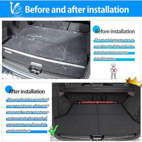 Powerty Fit for Trunk Mat Mercedes-Benz GLE W166 2015-2019 All Weather TPO Rear Cargo Liner Upgrade Material(NOT Fit 2020 GLE 350 with 5 Seats, 2018 550e Hybrid) - size: Cargo Mat｜For｜15-19｜Mercedes-Benz GLE W166