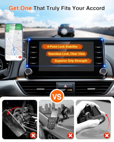 Magnetic Phone Holder for Honda Accord 2018 2019 2020 2021 2022 (10th Gen): for Magsafe Car Screen Mount Accessories Compatible with Touchscreen, All Phone iPhone, 360° Rotation Dashboard Stand - style: for 2018-2022 Accord