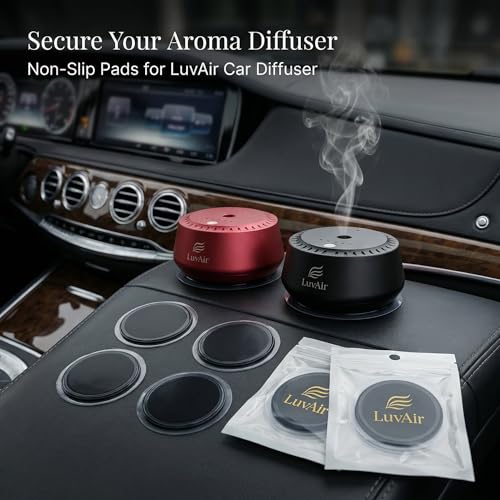 LuvAir Non Slip Pad for Car Dashboard – 4 Pack Anti Slip Grip Pads for Car Aroma Diffuser, Phone, GPS & Small Devices, Reusable Silicone Dashboard Mat