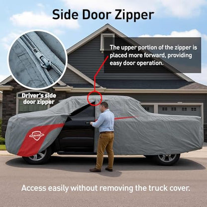 Ultimum Lite Truck Cover for 2020-2026 Chevrolet Silverado 1500 Pickup Crew Cab 5.8 ft Bed with Zipper Breathable All Weather Protection Scratch, Dust, Sun, Snow, Rain Protection Indoor Outdoor Gray - color: Gray