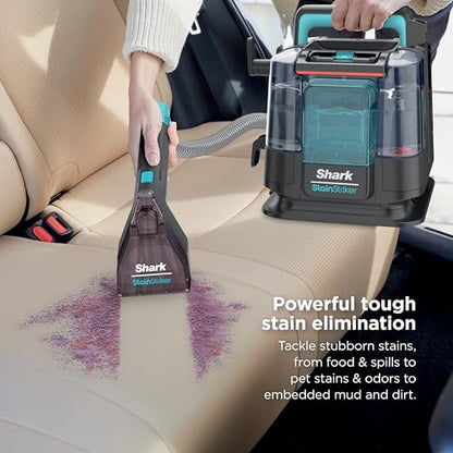 Shark StainStriker Portable Carpet & Upholstery Cleaner with On-Board Self-Cleaning, Spot, Stain, & Odor Eliminator, Includes 2 Cleaning Tools, 2 Cleaning Solutions, Charcoal, PX221BRN - style: StainStriker w/ Onboard Self-Cleaning