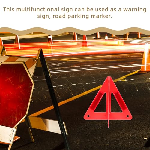 Unomor Foldable Reflective Car Emergency Triangle Safety Sign Road Warning Triangle Reflector for Vehicle Breakdown and Roadside Safety