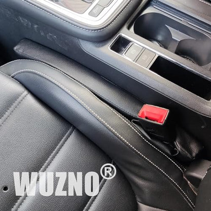 No Drop Seat Guard, Car Seat Gap Filler Universal Gap Stopper/Catcher to Fill The Gap Between Seat and Console Black Plug Crevice Blocker Pad Plug Stopper with Seat Belt Buckle Hoop YMT-A03b