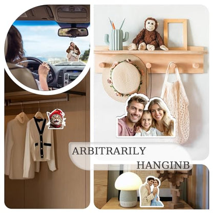 6Pcs Custom Air Fresheners with Picture - Double Sided Print Personalized Car Air Freshener with Logo Personalized Gifts for Valentine's, Car Charms for Rear View Mirror. (6pcs-Crop) - color: 6 Pcs - Crop