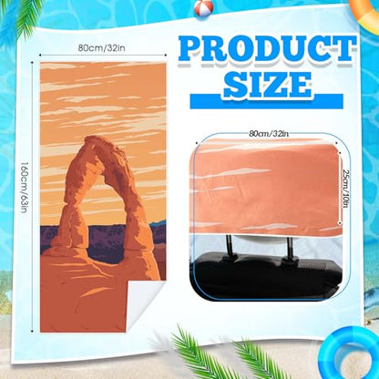 Hahafelt 2 Pack Car Seat Towel Covers with Storage Bag, 63 x 32 Inch Universal Non Slip Waterproof Sweat Protector for Car Truck, Gym Swimming Running, Machine Washable (Arch) - style: Arch