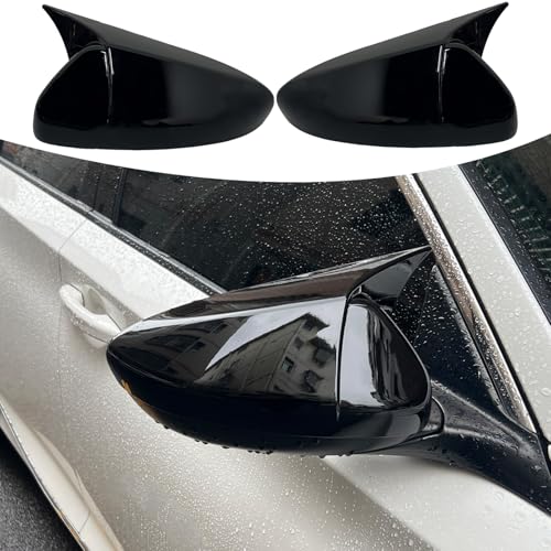 Side Mirror Cover,For 10TH 11TH Honda Accord 2018 2019 2020 2021 2022 2023 2024 2025, Bright Black Side Rear Mirror Covers Body Kit Accessories for Cars（Designed for models Without turn signals) - color: Bright Black, size: For 2018-2025 Honda Accord with