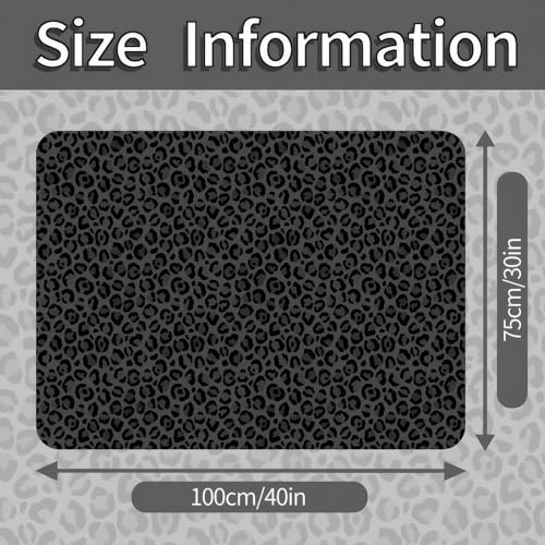 Universal Car Trunk Mat 29" x 39", Dense Black Leopard All Weather Trunk Protection Cargo Liner, Durable Cargo Mat Rear Trunk Liner,Stylish Vehicle Interior Accessories Suitable for Most Car Models - color: Dense Black Leopard