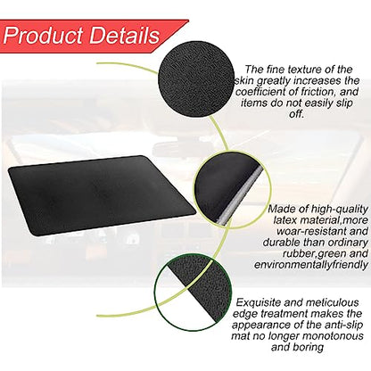 2pack Sticky Upgraded Anti-Slip mat - Non-Slip Rubber, 10.6 X 5.9 Inches - Universal Car Dashboard Sticky Mat for Phone, Sunglasses, Keys - Black/Leather Pattern - 27 * 15cm - color: HF201