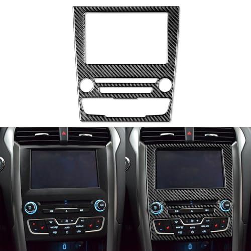 Real Bright Soft Carbon Fiber Car Dash Central Navigation Screen Control Panel Sticker Compatible with Ford Mondeo/Fusion 2013 2014 2015 2016 2017 2018 2019 Auto Interior Accessories Black - color: Black-gps Screen Panel