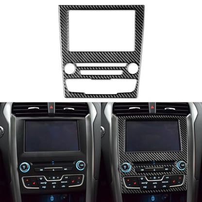 Real Bright Soft Carbon Fiber Car Dash Central Navigation Screen Control Panel Sticker Compatible with Ford Mondeo/Fusion 2013 2014 2015 2016 2017 2018 2019 Auto Interior Accessories Black - color: Black-gps Screen Panel