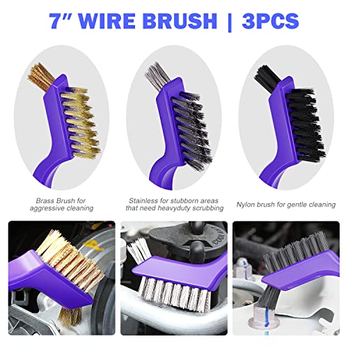 DNA Motoring Car Detailing Brush Cleaning Tools Set with Carry Bag for Auto Interior & Exterior Wheel Dashboard Vent, TOOLS-00279 - style: Detailing Brush set Blue