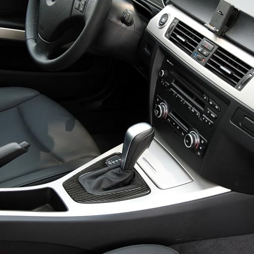 WINKA Car Gear Shifter Panel Cover Compatible with BMW E90 3 Seires Gear Shift Knob Frame Trim Carbon Fiber Interior E92 E93 325i 328i 330i 335i 2006-2012 Gear Box Shifter Panel for Car Accessories