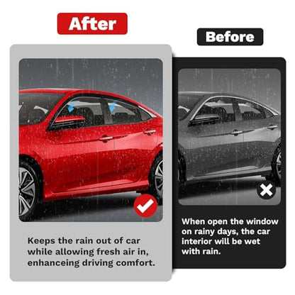 Canvcle Civic Rain Guards - Window Visors for Honda Civic Sedan 2016-2021, Outside-Mount Tape-On Side Window Wind Deflectors for Civic Accessories, Vent Visors Shades Rainproof 4PCS - size: Honda Civic 2016-2021