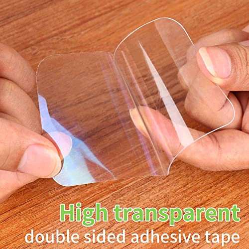50PCS Double Sided Adhesive Pads for Mounting, 2-3/8inch Two Sided Pre-Cut Square Tape, Sticky Tack Double Sided Tape for Walls Hanging, (2-23/64inch X 2-23/64inch X 0.52MM) - size: 2-23/64inch X 2-23/64inch X 0.02inch
