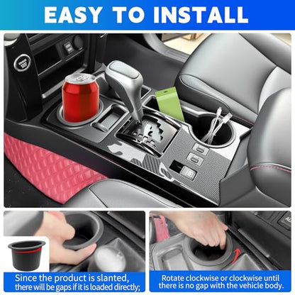 Cup Holder Fits for 2014-2024 Toyota 4Runner Center Console Coaster Cup Mat Compatible with 4Runner Interior Accessories Organizer Storage Tray (Left+Right, 2PCS) - size: 14-24 Cup Holders