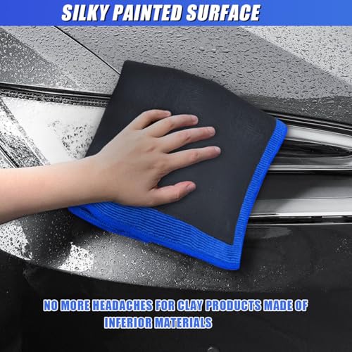 Clay Bar Towel for Auto Detailing, 12" x 12" Fine Grade Microfiber Car Chamois Towel, No-Scratch DIY Detail Clay Bar Alternative Cloth Mud Strip Cleaner Tool for Cars Detailing (1PC) - size: 1PC