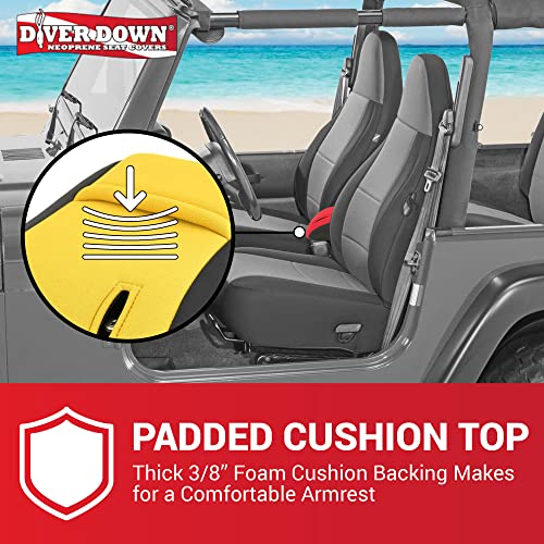 Diver Down Neoprene Center Console Cover - Fits Jeep 1997-2006 TJ Wrangler - Cushioned Armrest Cover - Doesn't Burn Your Elbow - Tight Custom Fit - Comfortable Foam Armrest Pad (01-06 Grey) - color: Grey, size: 2001-2006 TJ