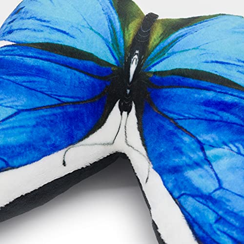 JWH 3D Butterfly Shaped Pillow Print Neck Cushion for Car Travel Plane Airplane Trip Headrest Long Flights Essentials Cute Head Rest with Elastic 8 x 12 Inch Royal Blue - color: Z Neckblue