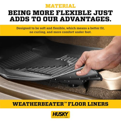 Husky Liners Weatherbeater Floor Mats | Fits 2013-2024 Toyota 4Runner, 2014-2023 Lexus GX460 | 2nd Row, 1-pc Black - 19451 - style: 2013 - 2024 4Runner & GX460 2nd Row