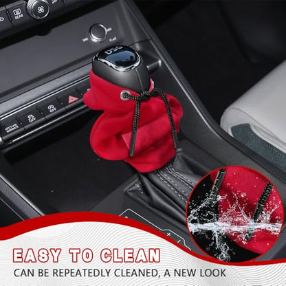 Gear Shift Hoodie, Shifter Hoodie, Funny Car Gear Shift Protector Cover, Automotive Interior Cute Gadgets Fashionable Mini Sweater Shifter Stick Knob Cover Universal for Most Vehicles (Red) - color: Red