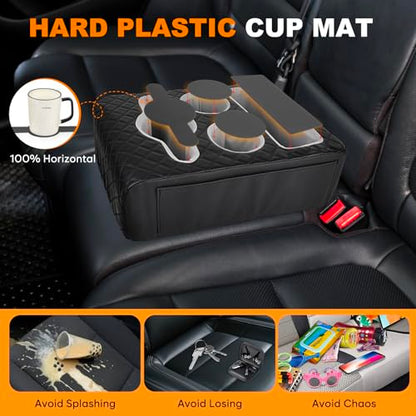 Back Seat Cup Holder for Car, Truck Bed Organizer, Car Truck Boat Organizer, Couch Cup Holder Expander Tray Holds Fit for Coffee Drink Food Snacks Remote with Side Pockets - style: Extended Style
