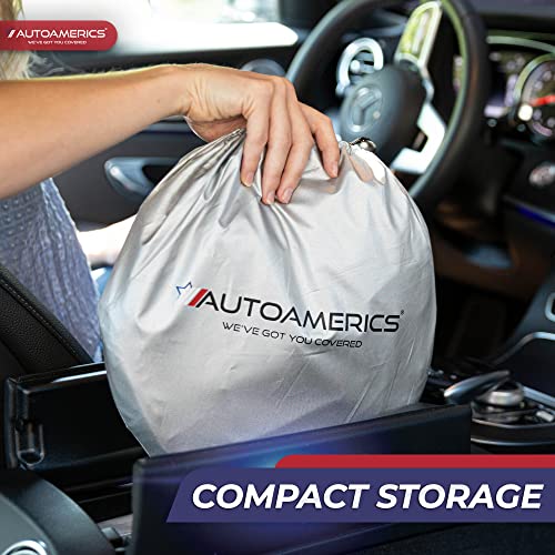 Autoamerics 1-Piece Windshield Sun Shade New American Eagle Flag USA Patriotic Design - Foldable Car Front Window Sunshade for Sedans SUV Truck - Blocks Max UV Rays and Keeps Your Vehicle Cool - Large - color: USA EAGLE FLAG, size: LARGE = 64 x 33.5 inche