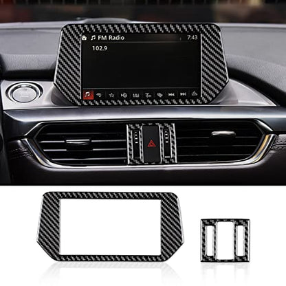 AIRSPEED for Mazda 6 2016-2017.5 with Automatic Transmission, Carbon Fiber Center Console Navigation Screen Frame Cover Center Air Vent Frame Cover Interior Trim - color: Navigation Screen