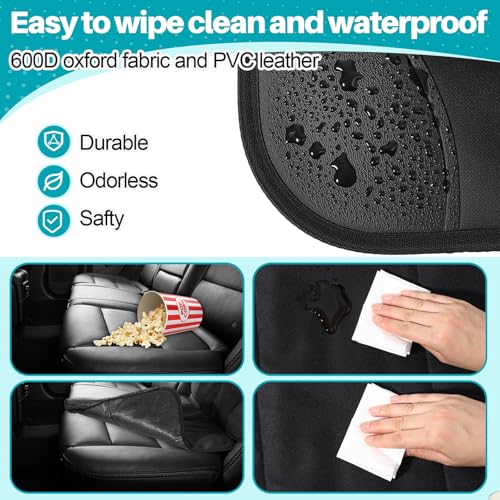 Aurelema 2 Pcs Car Seat Protector with Non-Slip Backing and Mesh Pockets 600d Fabric Child Car Seat Covers Waterproof, Durable for Baby and Pet, Sedan SUV Truck (Black) - color: Black